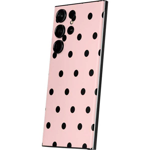Pink and Black Polka Dots Galaxy Skins