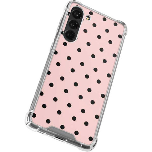 Pink and Black Polka Dots Galaxy S24 FE Clear Case
