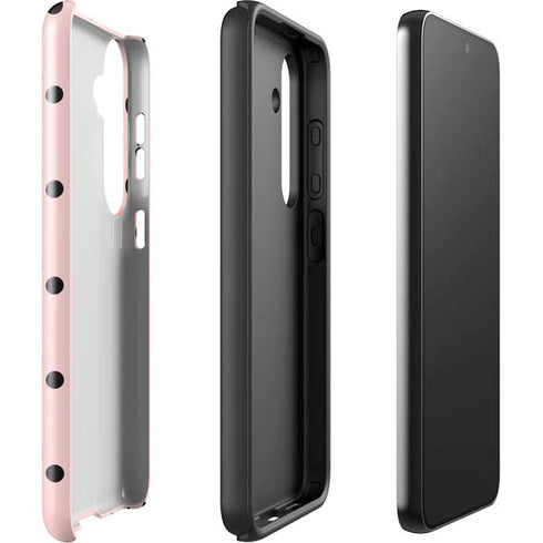 Pink and Black Polka Dots Galaxy S25 Impact Case