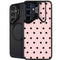 Pink and Black Polka Dots Galaxy S24 Kickstand Case