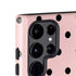 Pink and Black Polka Dots Galaxy S25 Ultra Impact Case