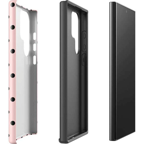Pink and Black Polka Dots Galaxy S25 Ultra Impact Case