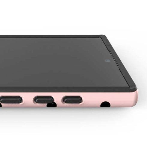 Pink and Black Polka Dots Galaxy S25 Ultra Impact Case