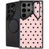 Pink and Black Polka Dots Galaxy S24 Ultra Kickstand Case
