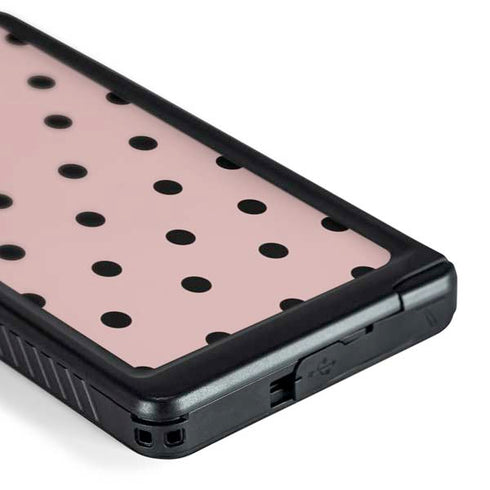 Pink and Black Polka Dots Galaxy S24 Ultra Waterproof Case