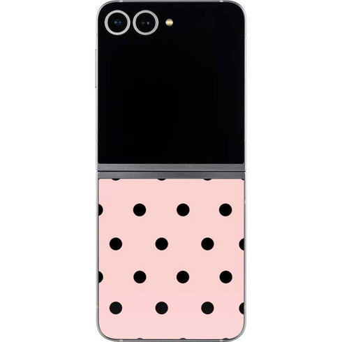 Pink and Black Polka Dots Galaxy Z Flip6 Skin