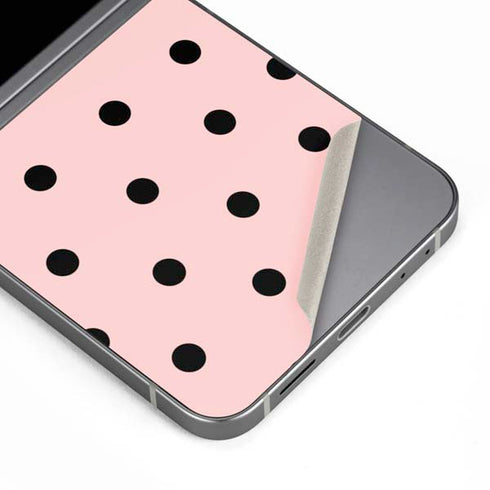 Pink and Black Polka Dots Galaxy Z Flip6 Skin