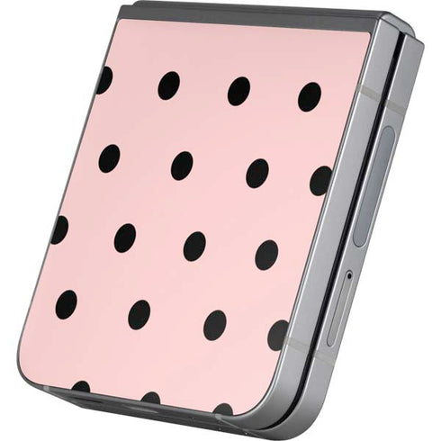 Pink and Black Polka Dots Galaxy Z Flip6 Skin