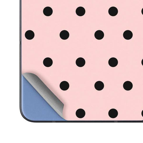 Pink and Black Polka Dots Galaxy Z Fold5 5G Skin