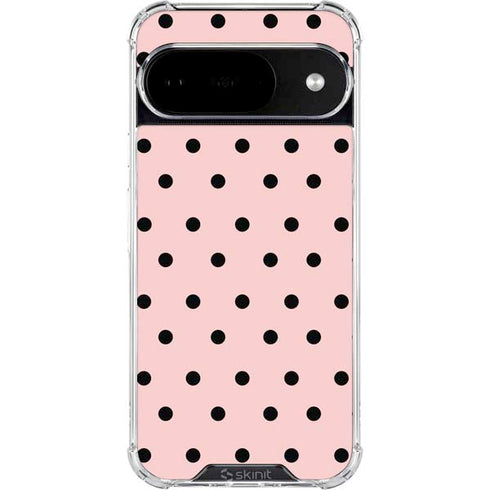 Pink and Black Polka Dots Google Pixel 10 Clear Case
