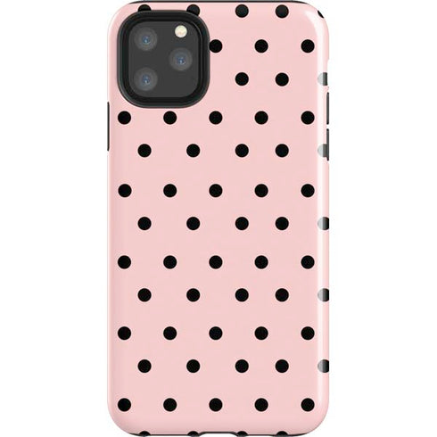 Pink and Black Polka Dots iPhone Cases