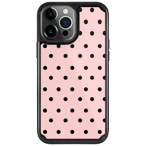 Pink and Black Polka Dots iPhone Cases