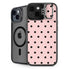 Pink and Black Polka Dots iPhone 14 Kickstand Case