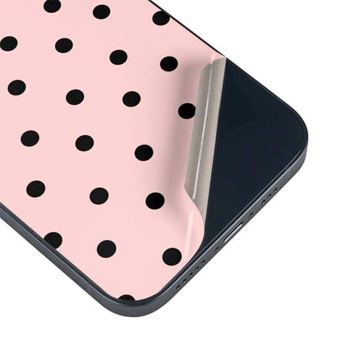 Pink and Black Polka Dots iPhone Skins