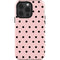 Pink and Black Polka Dots iPhone 15 Pro Impact Case