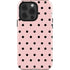 Pink and Black Polka Dots iPhone 15 Pro Impact Case