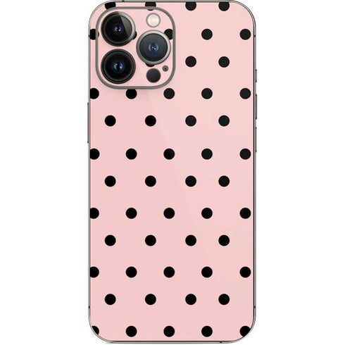 Pink and Black Polka Dots iPhone 15 Pro Max Skin