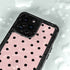 Pink and Black Polka Dots iPhone 15 Pro Waterproof Case
