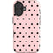 Pink and Black Polka Dots iPhone 16 Impact Case