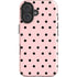 Pink and Black Polka Dots iPhone 16 Impact Case