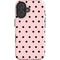 Pink and Black Polka Dots iPhone 16 Plus Impact Case