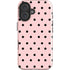 Pink and Black Polka Dots iPhone 16 Plus Impact Case