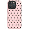 Pink and Black Polka Dots iPhone 16 Pro Impact Case