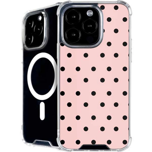 Pink and Black Polka Dots iPhone 16 Pro MagSafe Case