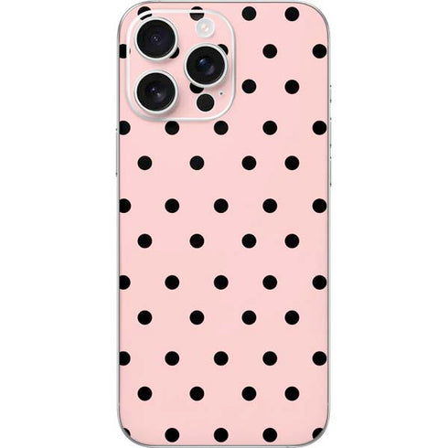 Pink and Black Polka Dots iPhone 16 Pro Max Skin