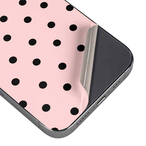 Pink and Black Polka Dots iPhone 16 Pro Max Skin