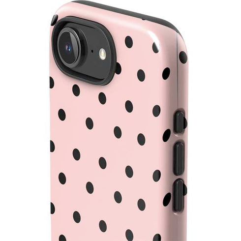 Pink and Black Polka Dots iPhone 16e Impact Case