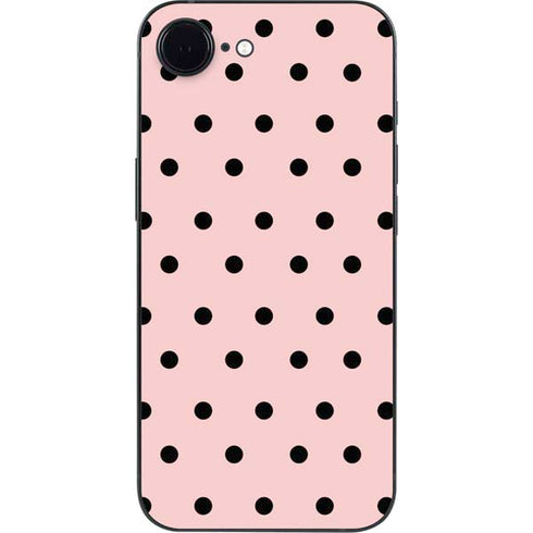 Pink and Black Polka Dots iPhone 16e Skin