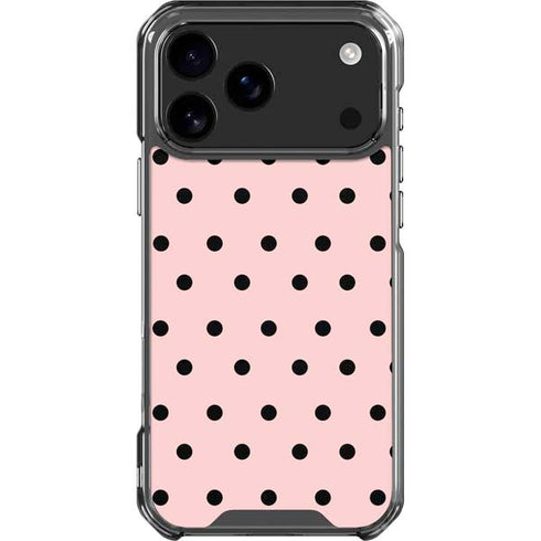 Pink and Black Polka Dots iPhone 18 Pro Max Clear Case