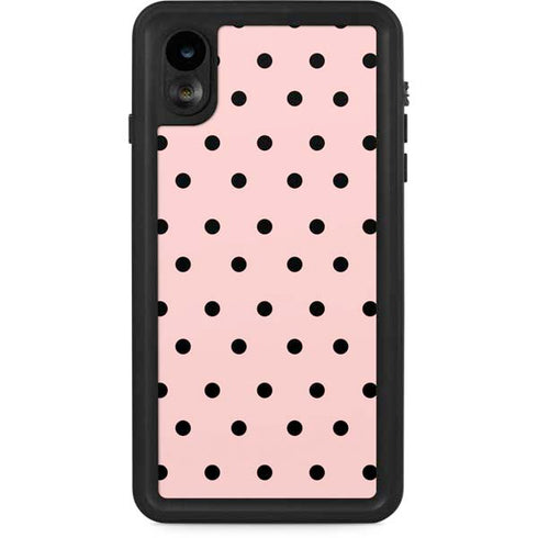 Pink and Black Polka Dots iPhone Cases