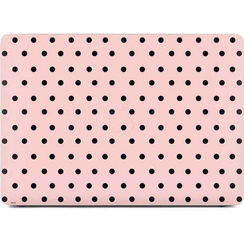 Pink and Black Polka Dots Apple MacBook Air Skin