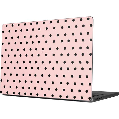 Pink and Black Polka Dots Apple MacBook Pro 14-inch Skin