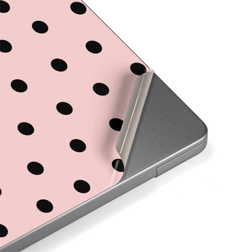 Pink and Black Polka Dots Apple MacBook Pro 14-inch Skin