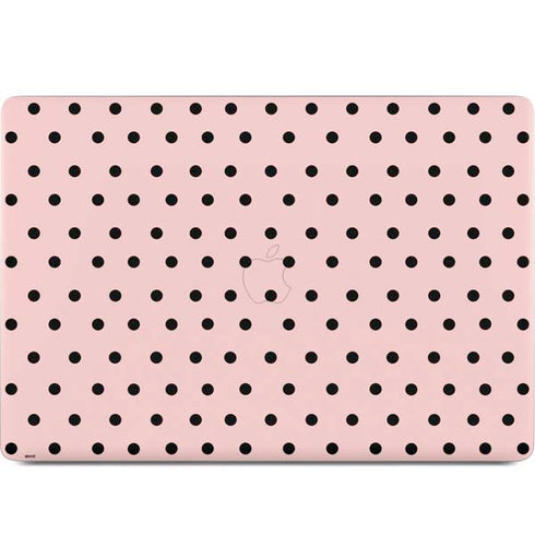 Pink and Black Polka Dots MacBook Skins