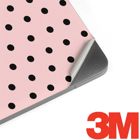 Pink and Black Polka Dots MacBook Skins