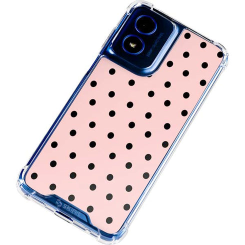 Pink and Black Polka Dots Moto G 5G (2024) Clear Case