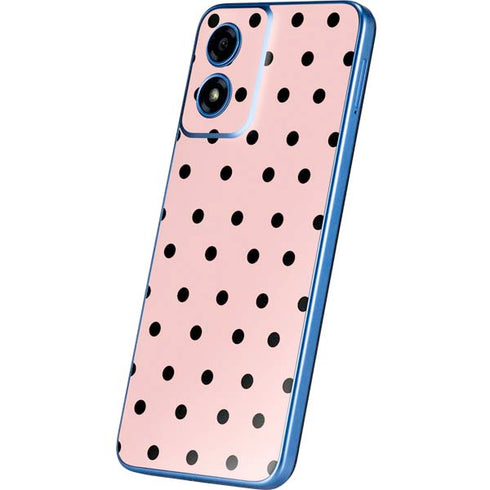 Pink and Black Polka Dots Moto G Play 4G (2024) Skin