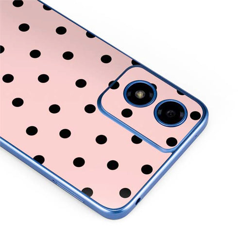 Pink and Black Polka Dots Moto G Play 4G (2024) Skin