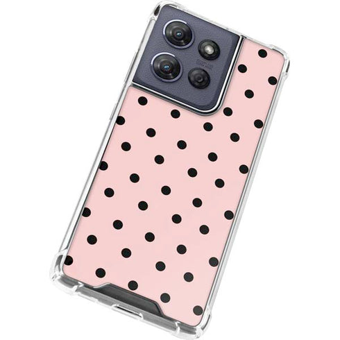 Pink and Black Polka Dots Moto G Stylus 5G (2025) Clear Case