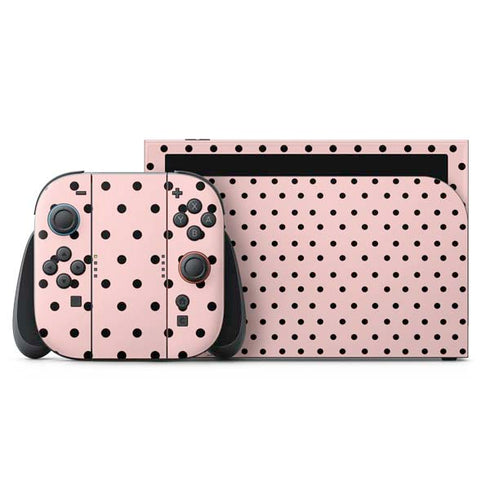 Pink and Black Polka Dots Nintendo Skins