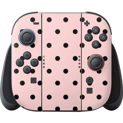 Pink and Black Polka Dots Nintendo Skins