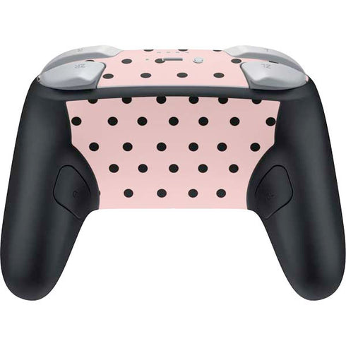 Pink and Black Polka Dots Nintendo Switch 2 (2025) Pro Controller Skin