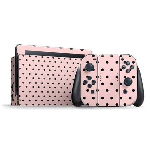 Pink and Black Polka Dots Nintendo Skins