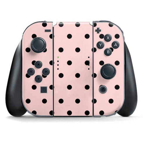 Pink and Black Polka Dots Nintendo Skins