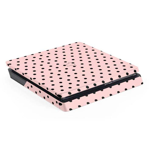 Pink and Black Polka Dots PlayStation PS4 Skins