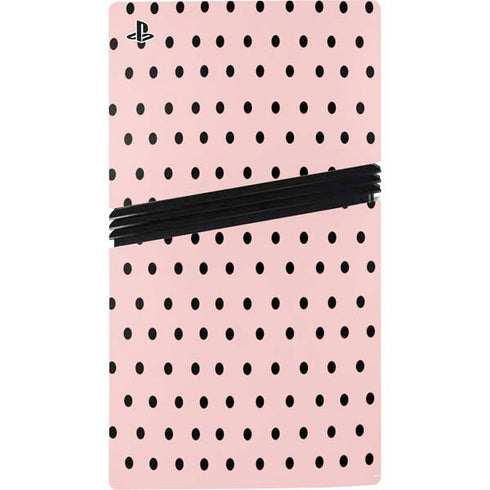 Pink and Black Polka Dots PS5 Pro Console Skin